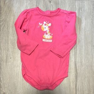 4/$20 Pink Giraffe Long Sleeve Onesie